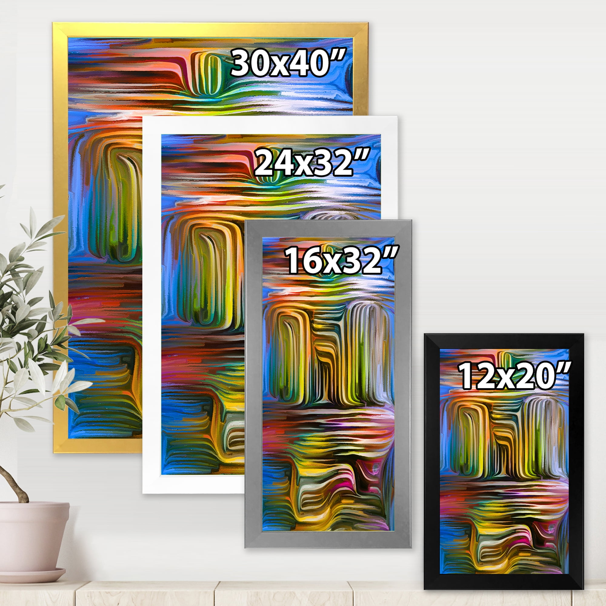 Designart 'Colour Spiral Fusion VIII' Modern Framed Art Print