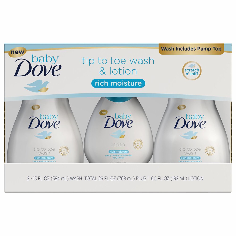 Product of Baby Dove Rich Moisture Tip to Toe Wash, 2 ct