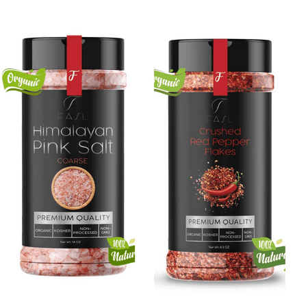 Fasl- Coarse Pink Salt 14oz & Crsuhed Chilli Pepper (4.5oz)
