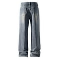 thumbnail image 4 of Kalauyu Men's Baggy Wide Leg Jeans, Hip Hop Skater Denim Cargo Pants Casual Loose Fit,Relaxed Long Trousers, 4 of 8