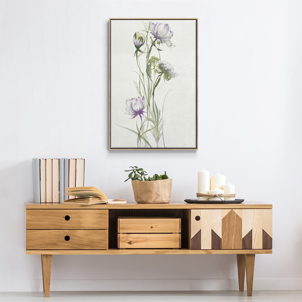 Late Summer Wildflowers I V30 Framed Premium Gallery Wrapped Canvas - Ready to Hang
