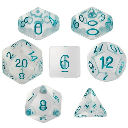 UPC: 0753569854361 | Set of 7 Dice – Northwind Breeze – Clear with Blue Paint