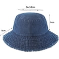thumbnail image 7 of Kukuzhu Frayed Denim Bucket Hat Distressed Jean Fisherman Cap Wide Brim Boonie Sun Hat Packable Beach Cap for Women Men, 7 of 7