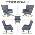 thumbnail image 5 of VECELO Nursery Rocking Chair, Teddy Fabric Upholstered Glider Rocker with High Backrest, Modern Rocking Accent Chairs Comfy Side Chair for Nursery, Bedroom, Living Room, Gray, 5 of 9