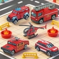 thumbnail image 6 of Fire Truck Toy Set, 5 Pack Emergency Rescue Vehicles, Kids Pull Back Fire Engine Ambulance Helicopter Set, Mini Fire Department Play Collection, 6 of 6