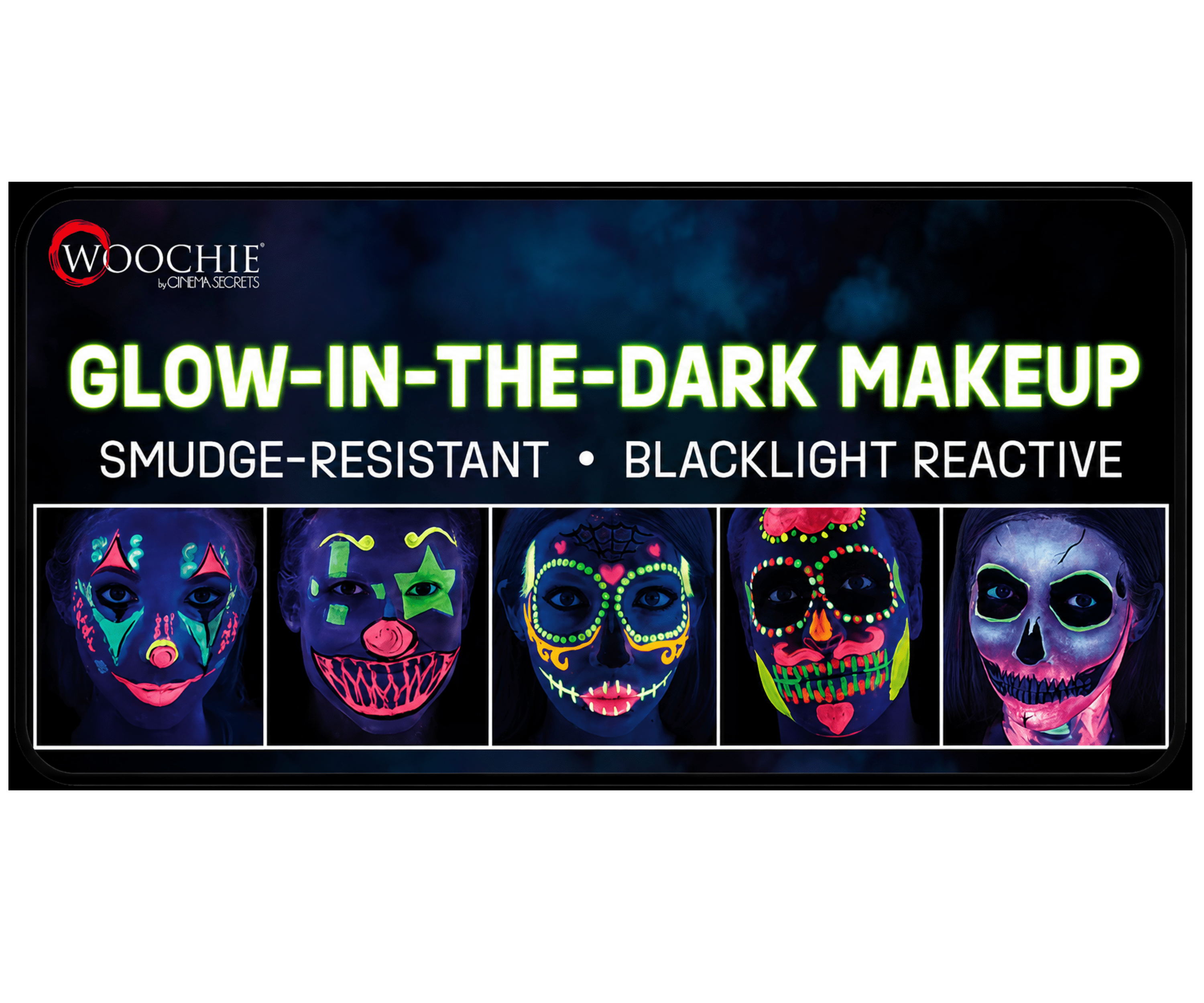 Glow-in-the-Dark 6-Color Makeup Palette. Halloween Makeup by Woochie