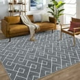 thumbnail image 5 of Haperlare Modern Area Rug 5 x 8 Geometric Lattice Plush Rug Bohemian Living Room Rug Non-Slip Nursery Rug for Bedroom Dining Room Office, Dark Gray, 5 of 5