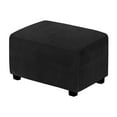 thumbnail image 1 of Full-Coverage Low Stool Cover, Simple Solid Color Sofa Cover, Black L, Ottoman Cover Length Folding Storage Stool Furniture Protector Soft, 1 of 9