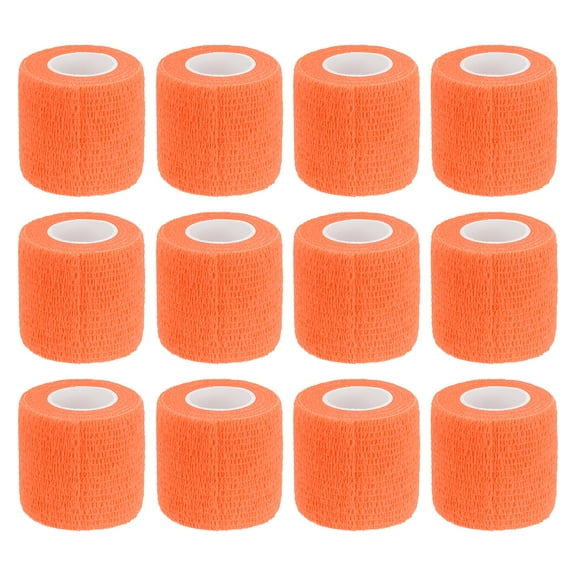 12 Rolls Adhesive Elastic Tape Elastic Bandage,2" x 5 Yards Wrap Stretch Wrist Knee Tape,Orange