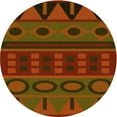 thumbnail image 1 of Ahgly Company Indoor Round Patterned Tomato Sauce Red Area Rugs, 4' Round, 1 of 6