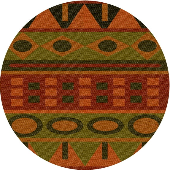 Ahgly Company Indoor Round Patterned Tomato Sauce Red Area Rugs, 4' Round