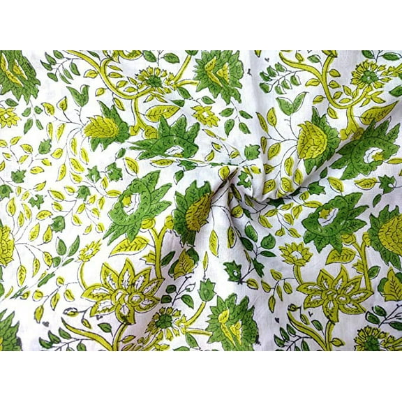 Rastogi Handicrafts Pure Cotton Hand Block Printed Fabric 3 Yard in Size (Fabric-1)