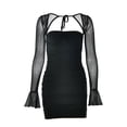 thumbnail image 3 of Vestido Mini vestido ajustado Vestido de manga larga para mujer Vestido de noche ajustado Kuymtek Negro T S para Mujer, 3 of 8