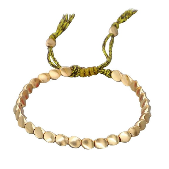 Jewelry VerPetridure Handmade Tibetan Copper Bead Rope Bracelet & Bangles Unisex Wax Thread
