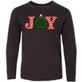 thumbnail image 3 of Inktastic Joy Christmas Ornament with Candy Cane Stripes Long Sleeve Youth T-Shirt, 3 of 5
