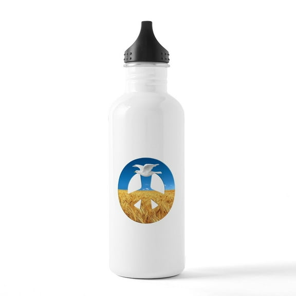 CafePress - Peace In Ukraine - Stainless Steel Water Bottle, Sports Bottle, 1.0L