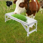 Livestock Feed Trough, 9.25Gal Galvanized Steel with PP Trough, 14.37in Height for Goats, Sheep and Farm Animals