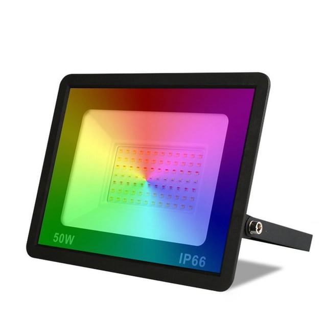 Outdoor LED Flood Light Color Changing RGB Lights with Remote Timing High Brightness Landscape Lights 50W