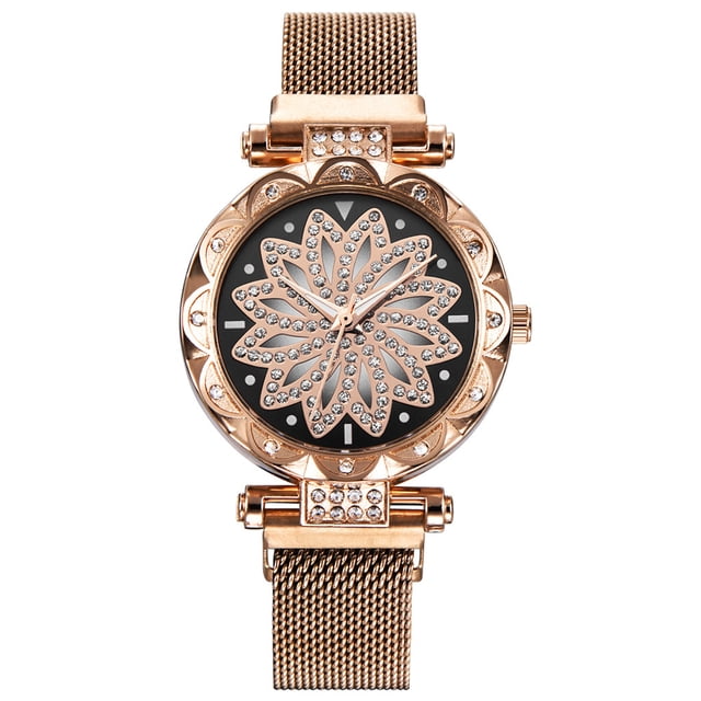 Reloj de cuarzo para mujer, relojes para mujer, relojes para mujer, reloj magnético para mujer, relojes de pulsera de cuarzo con diamantes para mujer, reloj para mujer
