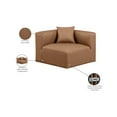 thumbnail image 2 of Meridian Furniture Cube Brown Vegan Leather Corner Chair, 2 of 8