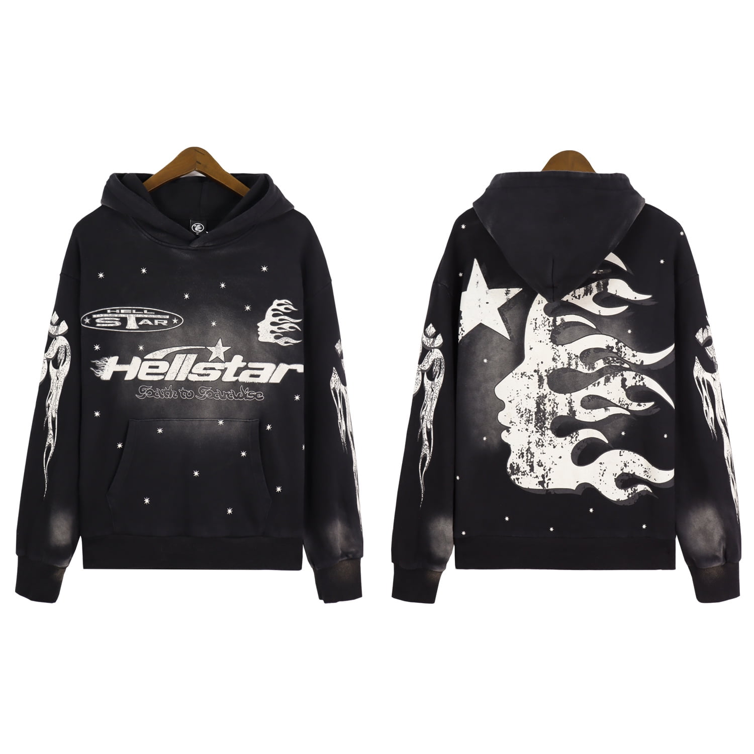 Hellstar Hoodie Retro Letter Print Men's and Women's Casual Loose  Sweatshirt Hoodie - Walmart.com