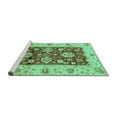 thumbnail image 2 of Ahgly Company Machine Washable Indoor Rectangle Oriental Turquoise Blue Traditional Area Rugs, 8' x 12', 2 of 4