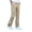 Khaki, variant on Mens Elastic Waist Straight Leg Pants Baggy Pull On Work Casual Pants Fashion Stretch Lightweight Solid Trousers