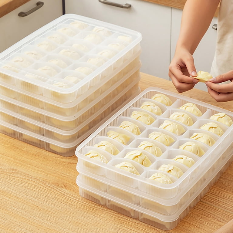 XYRSRUW Dumpling Storage Box, Compartmentalized Freezer Organizer