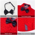 thumbnail image 5 of LittleSpring Toddler Boy Dress Shirt Short Sleeve Button Down Shirts with Bow Tie Star Polka Dot Red 2T, 5 of 6