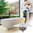 thumbnail image 1 of Fiudx Tapón Universal para Bañera, Filtro de Drenaje de Doble Capa, Diseño de Atrapapelos, Evita Obstrucciones, Fácil Instalación, Solución para Desagües de Lavabo, Compatible con Desagües de 1,6 a 2, 1 of 4
