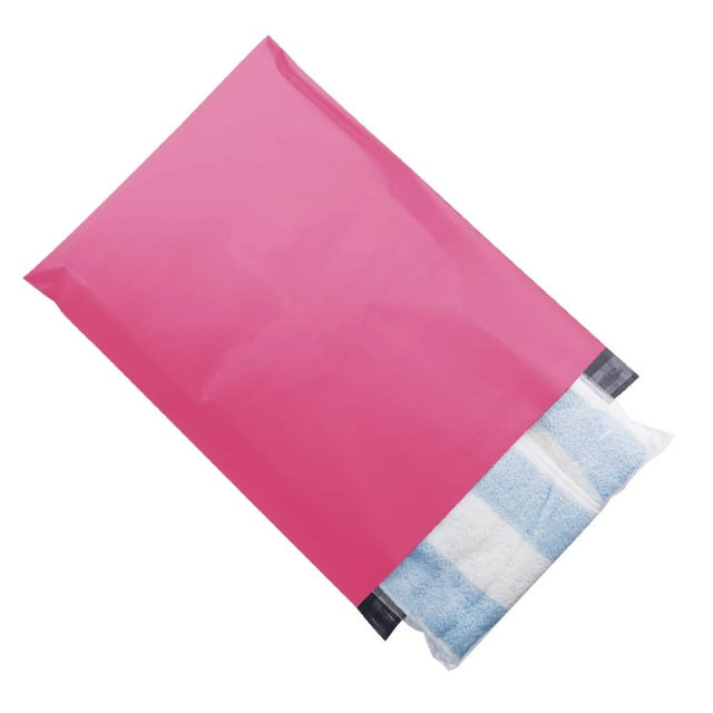 WiiGreen 500 PCS 14.5x19 inch Poly Mailers Shipping Envelopes Packaging Bags, Hot Pink
