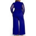 thumbnail image 2 of UPPADA Women Elegant and Stylish Off-Shoulder Jumpsuit V-Neck Short Sleeve Cocktail Overall Ladies Rompers for Dinner Party Blue,L, 2 of 7