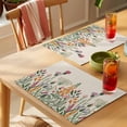 thumbnail image 4 of Autumn Plant Placemats Set of 1, Vintage Flowers Country Linen Texture Non-Slip Place Mats Washable Table Mats for Kitchen Dining Table Decorations Indoor/Outdoor, 4 of 9