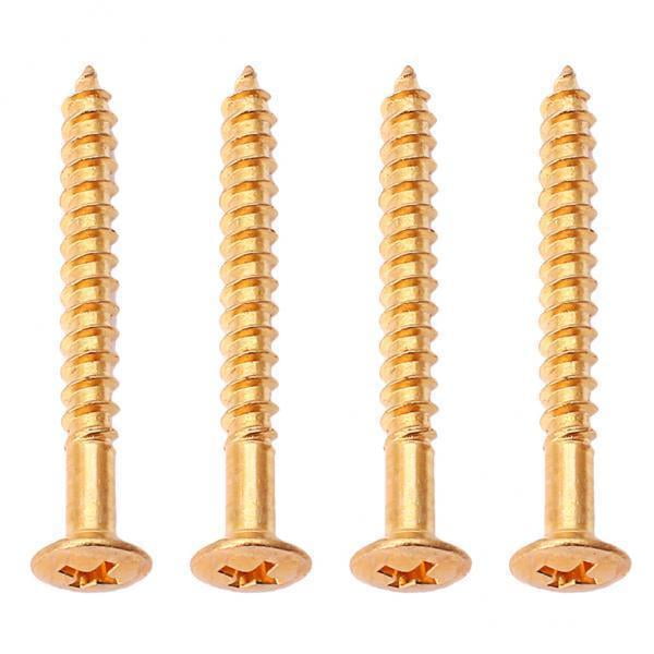 Tornillos de montaje de placa de mástil dorados Strade Fareast Limited para guitarra eléctrica 4 piezas