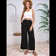 thumbnail image 4 of Pantalones de y Algodón para Mujer, Informales, de Verano, para Playa, con Cordón, Holgados, de Pierna , con Bolsillos. Negro S, 4 of 9