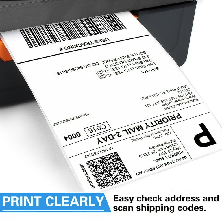 Shipping Stickers Compatible W/Rollo & Most Thermal Printers (2 Rolls, 4\"x6\", White