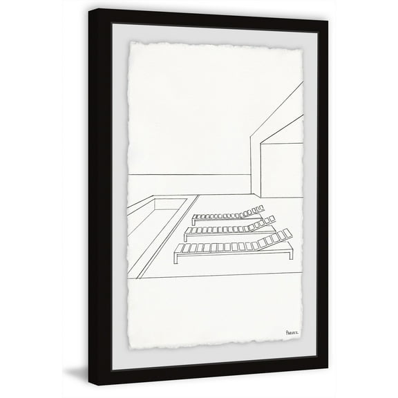 Parvez Taj 'Sun Chairs' Framed Painting Print 30 x 45