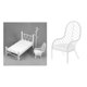 thumbnail image 3 of Muebles de Metal en miniatura casa de muñecas bloques de construcción Mini muebles de casa/6 muñecas BJD niños juguete para regalo en miniatura Silla Blanca, 3 of 9