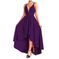 thumbnail image 2 of UPPADA Plus Size Summer Dress for Women Soft Spaghetti Strap Sleeveless Sundress Summer Midi Dress Hawaiian Bohemian Beach Cover up Dress Solid Casual Dress Purple,XXL, 2 of 6