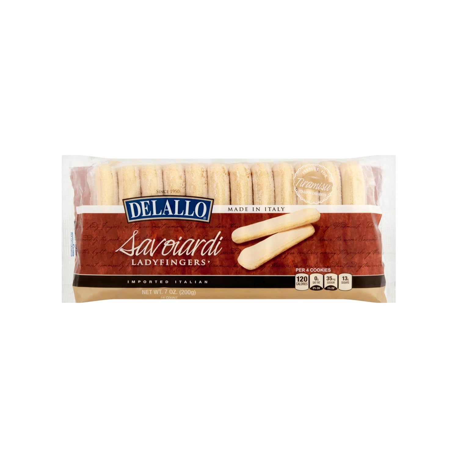 Delallo Cookie Lady Finger Savoiardi 7.06 oz (Pack Of 15)