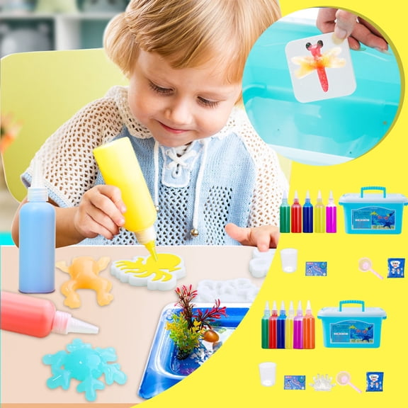 Fiudx Kit de Cuentas de Agua, Juguetes Marinos Diy, Divertida Actividad de Abalorios, Interacción Entre Padres E Hijos, Mejora de La Creatividad Manual, Material No Tóxico, Juego de 300 Ml/360 Ml, Mo