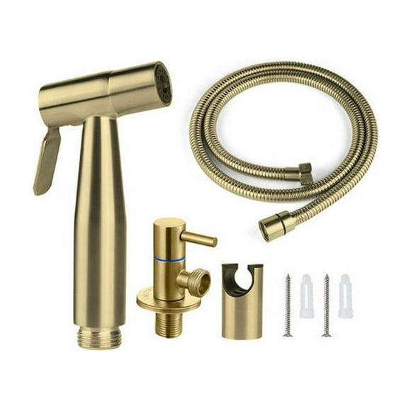 nipocaio Stainless Steel One Piece Toilet Sprayer, Bidet Sprayer Kit, Faucet Sprayer Toilet Sprayer (Gold)