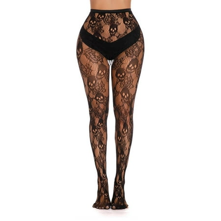 

Cathalem Opaque Sheer to Waist Collant Femme Sexy Bone Printed Hosiery Stockings Seamless Pantyhose Women Fishnet Lady Wristband Socks Coffee One Size