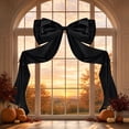 thumbnail image 3 of Giant Black Bow Halloween Decoration 94 Inch, Large Satin Ribbon Bow Drapery, Spooky Cute Porch Door Swag for Halloween Wreath Tree, Halloween Gift, 3 of 9
