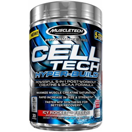 MuscleTech Creatine Cell Tech Hyper Build Supplement Powder - Icy Rocket Freeze 30 (The Best Creatine Supplement To Build Muscle)