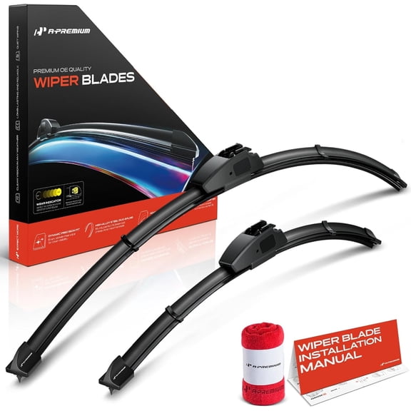 Windshield Wiper Blades Compatible with Nissan Versa 2020-2024, Maxima 2000-2008, Pathfinder 2013-2021 - 26" and 17", Hook Connector, with Wear Indicator & Towel, Left and Right (Pack of 2)