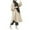 Beige, variant on Elegant Women's Long Sleeve Button Down Abaya Casual Dress Dubai Fashion