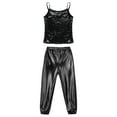 thumbnail image 3 of TiaoBug Kids Girls Gymnastics Sports Workout Clothes Set Sequins Tank Top with Pants Ballet Dance Performance Costume Black 6, 3 of 7
