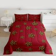 thumbnail image 2 of Feelyou Leopard Print Stars Queen Comforter Set, Cartoon Red Bedding Comforter Set, 3pcs, 2 of 8