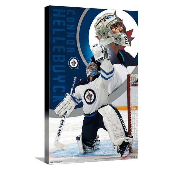 NHL Winnipeg Jets - Connor Hellebuyck 20 Canvas Wall Poster, 14.725" x 22.375"